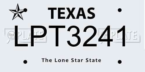 LPT3241 Texas License Plate