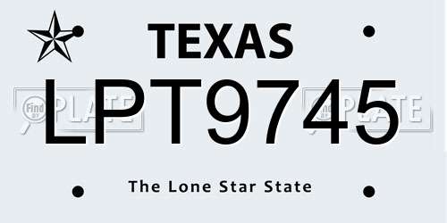 LPT9745 Texas License Plate