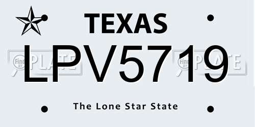 LPV5719 Texas License Plate