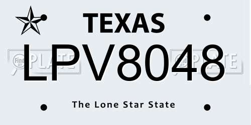 LPV8048 Texas License Plate
