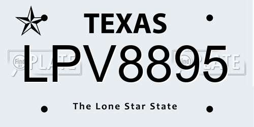 LPV8895 Texas License Plate