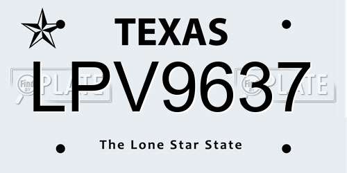 LPV9637 Texas License Plate