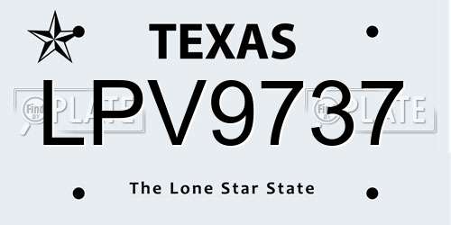 LPV9737 Texas License Plate