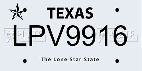 LPV9916 Texas License Plate