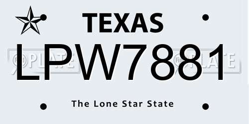 LPW7881 Texas License Plate