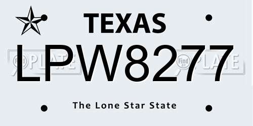 LPW8277 Texas License Plate