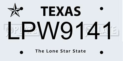 LPW9141 Texas License Plate