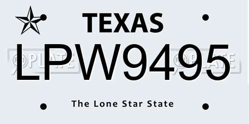 LPW9495 Texas License Plate