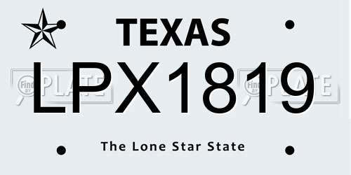 LPX1819 Texas License Plate