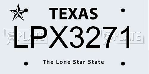 LPX3271 Texas License Plate
