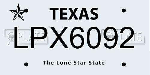 LPX6092 Texas License Plate