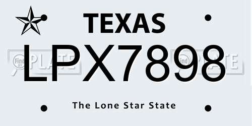 LPX7898 Texas License Plate