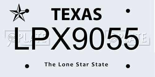 LPX9055 Texas License Plate