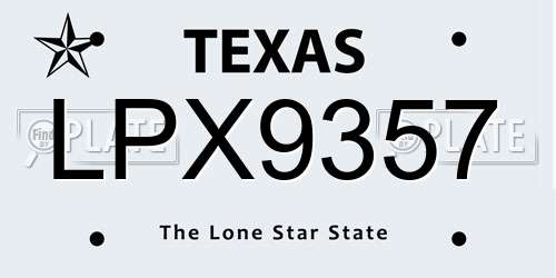 LPX9357 Texas License Plate