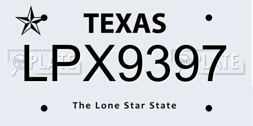 LPX9397 Texas License Plate