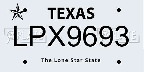 LPX9693 Texas License Plate