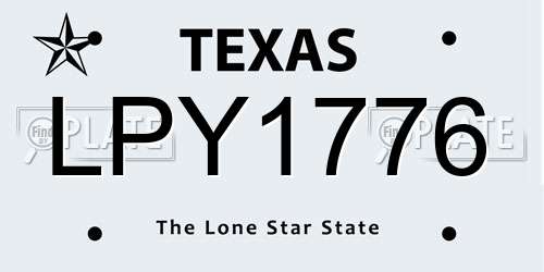 LPY1776 Texas License Plate