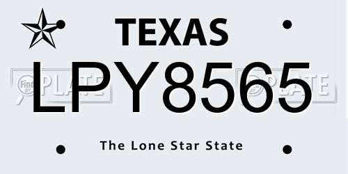 LPY8565 Texas License Plate