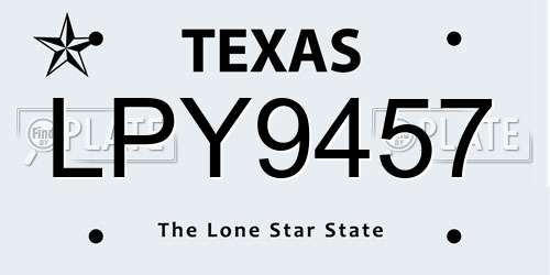 LPY9457 Texas License Plate