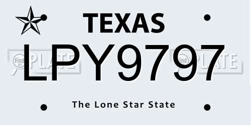 LPY9797 Texas License Plate