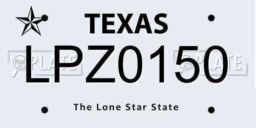 LPZ0150 Texas License Plate