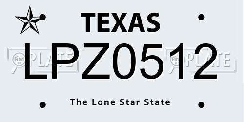 LPZ0512 Texas License Plate