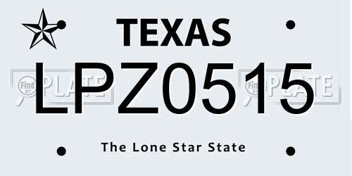 LPZ0515 Texas License Plate