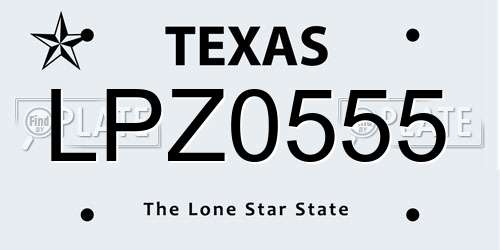 LPZ0555 Texas License Plate