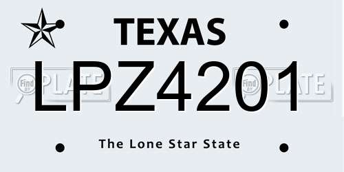 LPZ4201 Texas License Plate