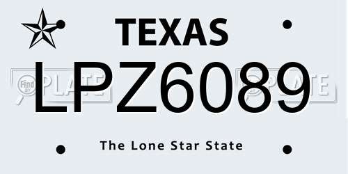 LPZ6089 Texas License Plate