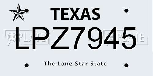 LPZ7945 Texas License Plate
