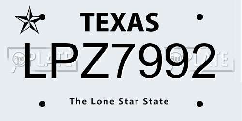 LPZ7992 Texas License Plate