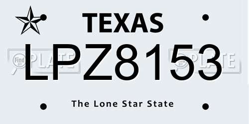 LPZ8153 Texas License Plate