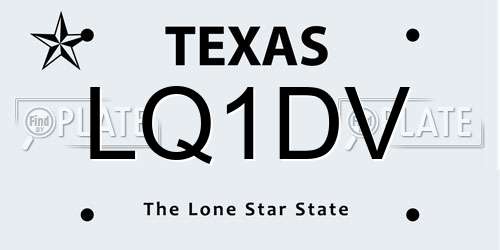 LQ1DV Texas License Plate