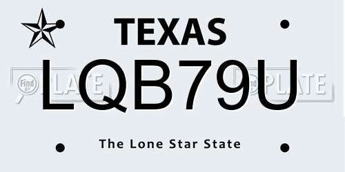 LQB79U Texas License Plate