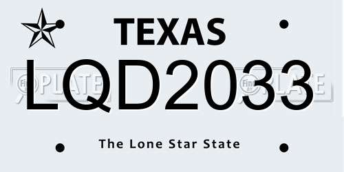 LQD2033 Texas License Plate