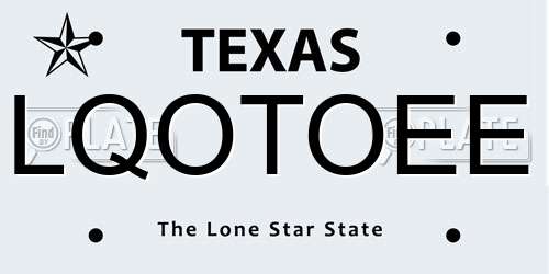 LQOTOEE Texas License Plate