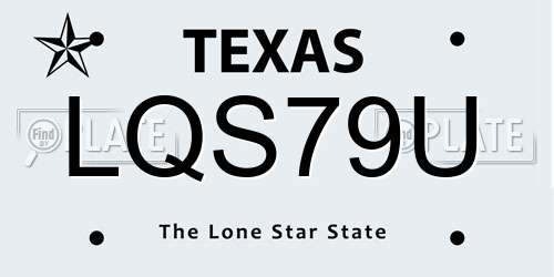 LQS79U Texas License Plate