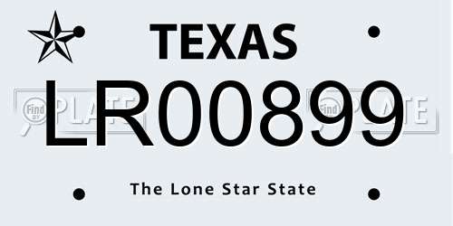 LR00899 Texas License Plate