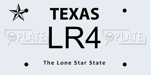 LR4 Texas License Plate