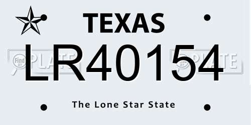 LR40154 Texas License Plate