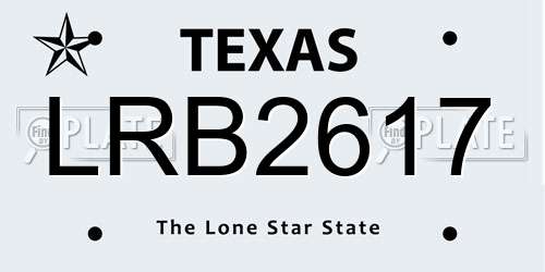 LRB2617 Texas License Plate
