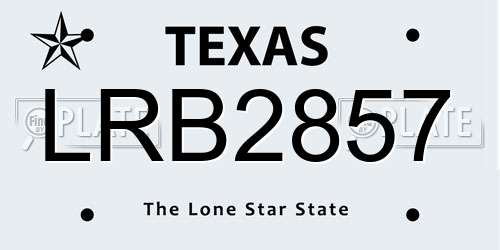 LRB2857 Texas License Plate
