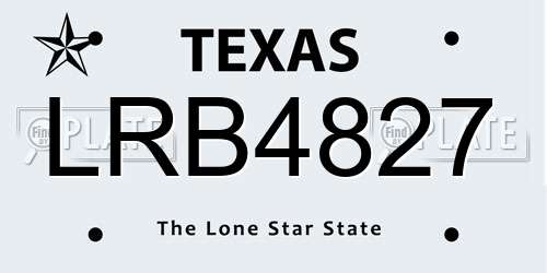 LRB4827 Texas License Plate