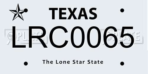 LRC0065 Texas License Plate