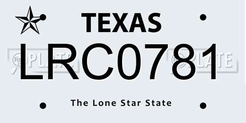 LRC0781 Texas License Plate
