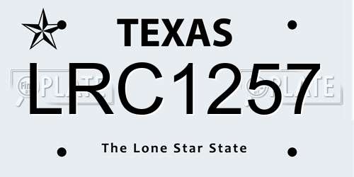 LRC1257 Texas License Plate