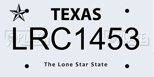 LRC1453 Texas License Plate