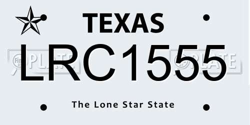 LRC1555 Texas License Plate