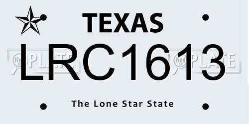 LRC1613 Texas License Plate